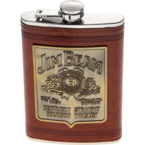 9 oz Pocket Stainless Steel Liquor Whiskey Alcohol Flagon Hip Flask Wine Bottle Leather Wrapping Groomsmen Gifts Flask