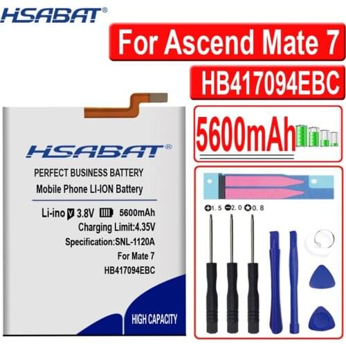 HSABAT New 5600mAh HB417094EBC Battery for Huawei Ascend Mate 7 Battery Mate7 MT7 TL00 TL10 UL00 CL00 Battery