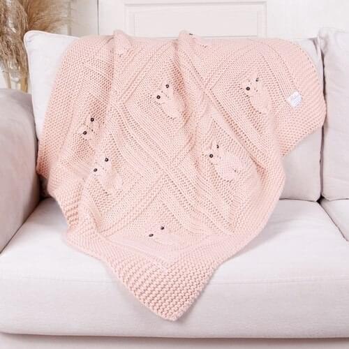 Betireshome Knit Baby Blanket Pink