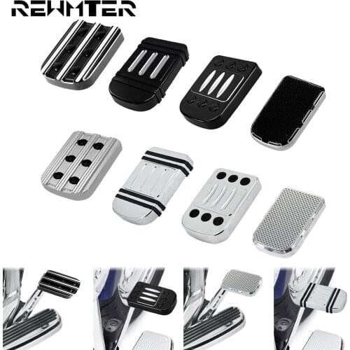 Motorcycle Black/Chrome Large Foot Pegs Footrest Brake Pedal Pad Cover For Harley Softail Touring CVO Electra Glide Dyna Fat Boy