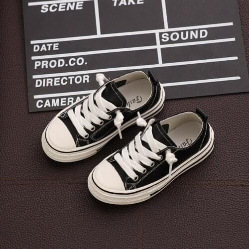 Kids Sneakers Genuine Leather Children Sneakers Side Zipper Boys Shoes Black White Shoes Girls Shoes Solid Color Tenis Infantil