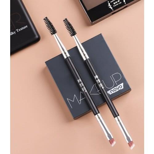 1 Pcs Double End Eyebrow Comb Brow Lash Brush Eye Makeup Eyelash Grooming Makeup Brush Nylon Fiber Portable Cosmetics Tool
