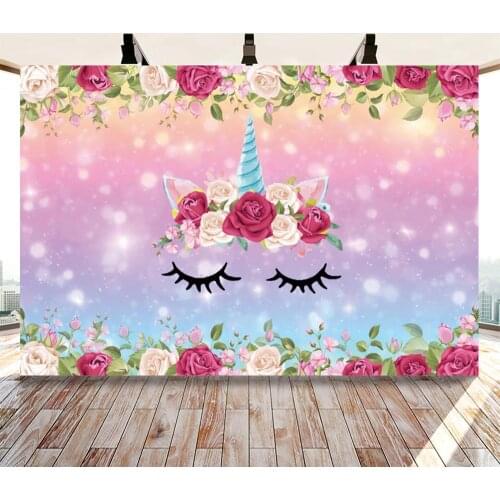 Yeele Unicorn Party Baby Birthday Photocall For Child Photography Backdrop Personalized Photographic Background For Photo Studio