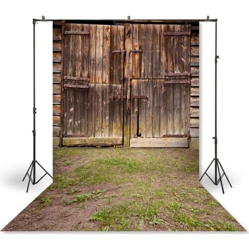 HUAYI Photography Backdrop Newborns Baby Child Photo Booth Background Old Vintage Wooden Barn Door Photodrops XT-4367