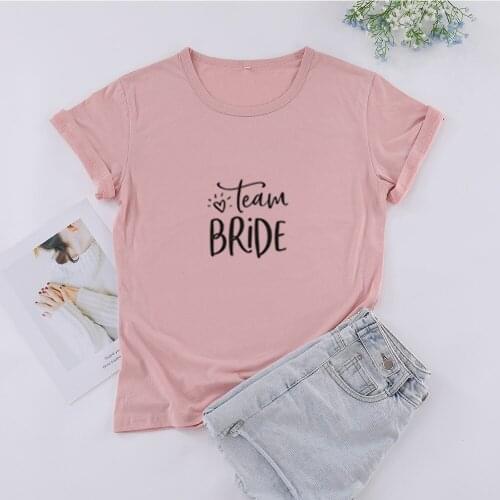 Team bride couple t-shirt camiseta rosa feminina bride squad weed clothes pretty women fashion tees cotton graphic slogan tops