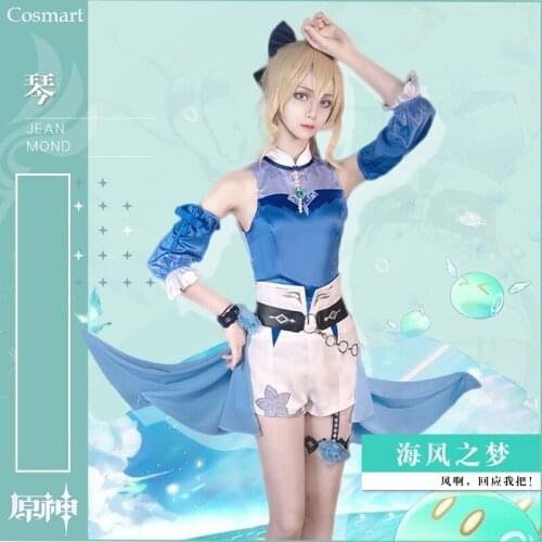 Genshin Impact JEAN Qin Shining Concerto Swimsuit Dailydress Cosplay Costume Halloween Carnival Party Outfit For Women NEW