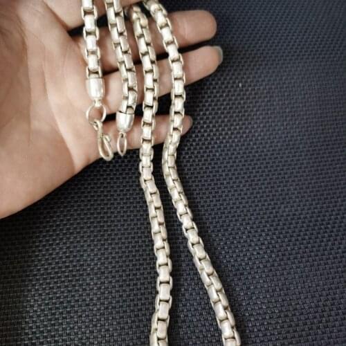 Exquisite China Old National Style Tibet Silver Carve men and women Necklace Auspicious Long Chain Necklace Statue /2