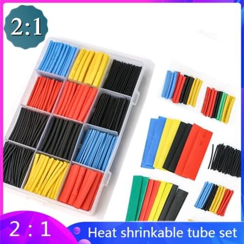 2:1 Heat Shrink Tube Kit Assorted Shrink Wrapping Sleeves Tubing Wire Cable Protector Heat-shrinkable Sheath
