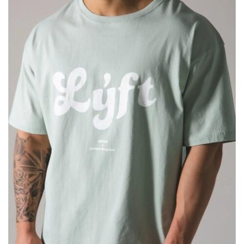 Men T Shirts Summer Running Bodybuilding Fashion Cotton Letter Printed Tshirt Men Fitness Workout Casual