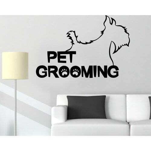 Pet Grooming Wall Stickers Dog Animals Paw Beauty Salon Vinyl Wall Decal Nursery Kids Playing Room Art Home Decoration Z202