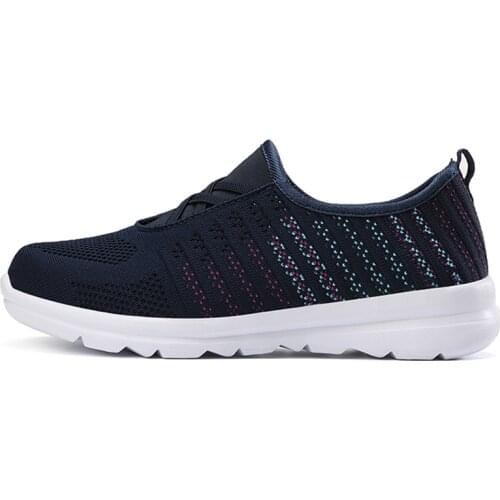 Wujie New Casual Sport swomens Vulcanized Shoes Light Breathable Mesh Non-slip Wear-resistant Mothers Shoes Fashion Lazy