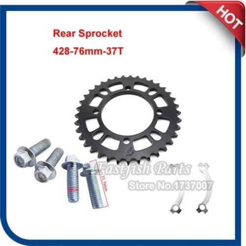New Rear Sprocket 428 Chain ID=76mm 37 Tooth For SDG hub wheel Pit Dirt Bikes Pitmotards YCF Stomp Thumpstar