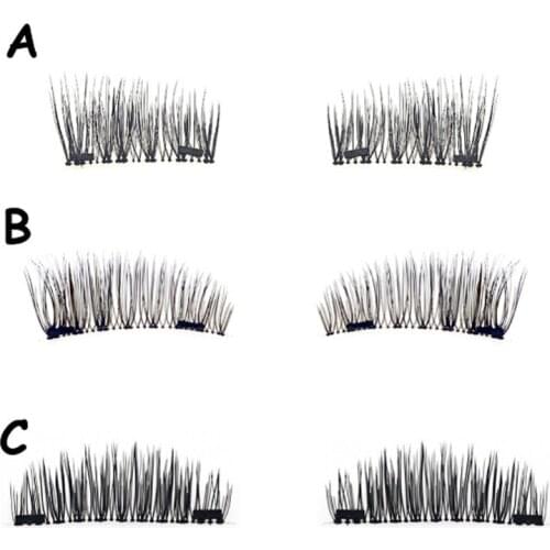 New Easy to Wear 3D Magnetic Eyelash False Eyelashes Double Magnet Full Strip Magnetic Lashes Soft Hair Reusable Fake Eye Lashes