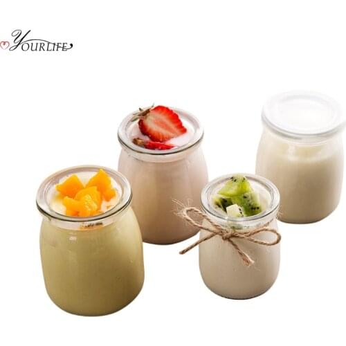 OYOURLIFE 1pc Creative Transparent Yogurt Bottle Party Jelly Pudding Cup Drinking Milk Bottle Jelly Seasoning Jar
