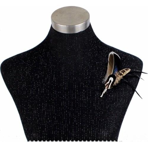 Cool Feather Wedding Jewelry Accessories Brooch Pin for Women halloween Badge Casual Corsage Mens clothing Suit Gift Broche