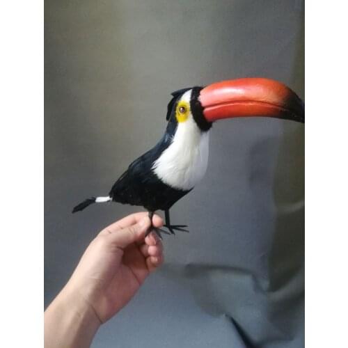 Real life Bird black feathers toucan model large 45cm big mouth toucan garden decoration filming prop toy gift h1450