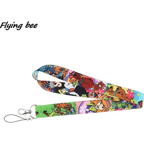 Flyingbee Cartoon Dog Boy And Girl Creative Badge ID Lanyards Phone Rope Key Lanyard Neck Straps Accessories X1220