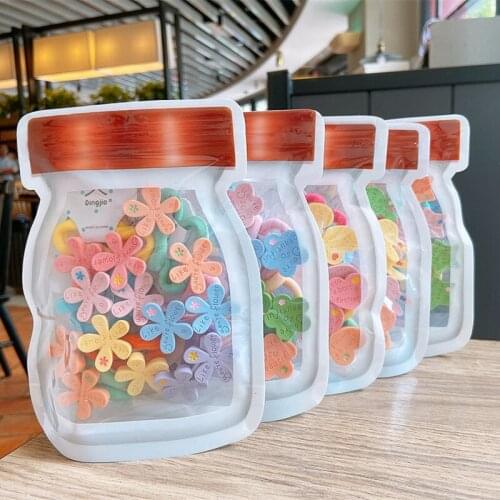 7 Pair Korean Children Simple Cute Rainbow Candy Star Love Flower Rubber Band Hair Rope Fashion Sweet Girl Hair Accessories