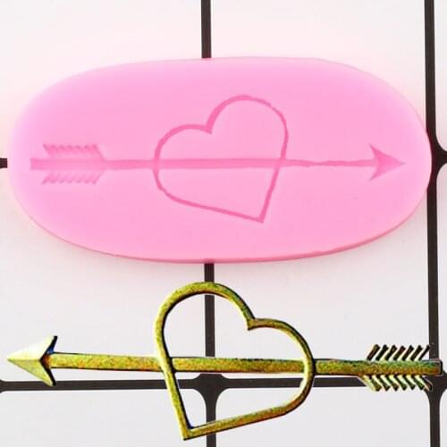 Love Arrow Silicone Mold Wedding Cupcake Topper Fondant Cake Decorating Tools Chocolate Gumpaste Moulds Polymer Clay Candy Molds