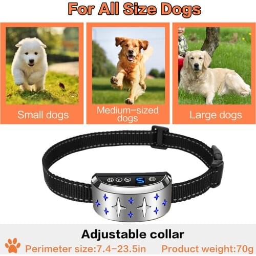 Dog Training Collar Pet Waterproof and USB Rechargeable Barking Collar Dog Supplies Puppy Accessories Stop Barking Adjustable