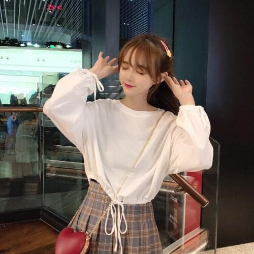 Spring Top Autumn Clothes Womens Loose Long-Sleeved T-shirt Autumn Clothes Womens Autumn and Winter