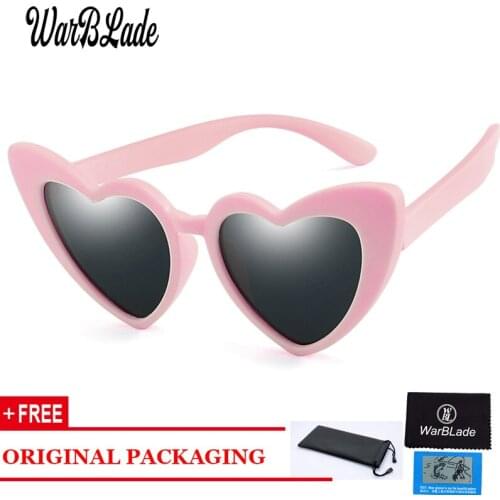 WarBLade Vintage Cat Eye Kids Sunglasses Children Polarized Sun Glasses Boys Girls Glasses Brand Design LOVE Heart Baby Eyewear