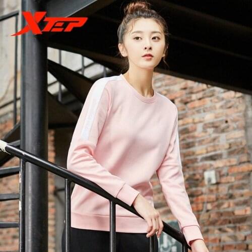 Xtep Women Hoodies Sports Sweater Autumn New Round Neck Foundation Womens Casual Long-sleeved Fitness 881328059260