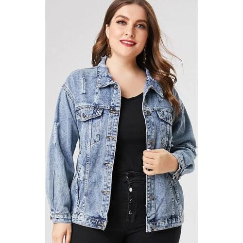 2020 Spring Plus Size Denim jacket woman ladies fashion jean coats and jackets