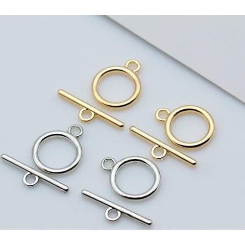 10 Set Metal KC Gold Rhodium Color OT Toggle Clasp Connectors for DIY Handmade Bracelet Neckalce Jewelry Making Finding Supplies