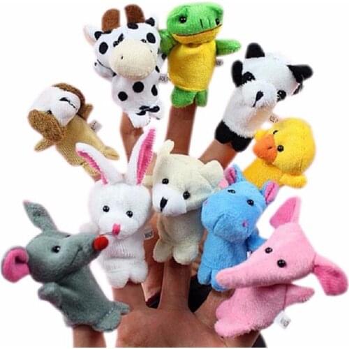 10pcs Finger Puppets Baby Sleep Aid Family Toys And Bedtime Stories Baby Toy Cartoon Early Childhood Educational Doll Gadgets