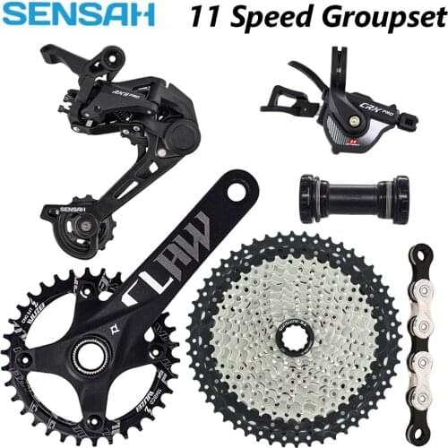 SENSAH CRX MTB 11 Speed Groupset Shift Lever + Rear Derailleur 11-46/50/52T Cassette KMC X11 chain For Mountain Bike M8000