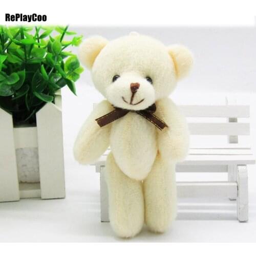40PCS/LOTMini Teddy Bear Stuffed Plush Toys 12cm Small Bear Stuffed Toys pelucia Pendant Kids Birthday Gift Party Decor00702