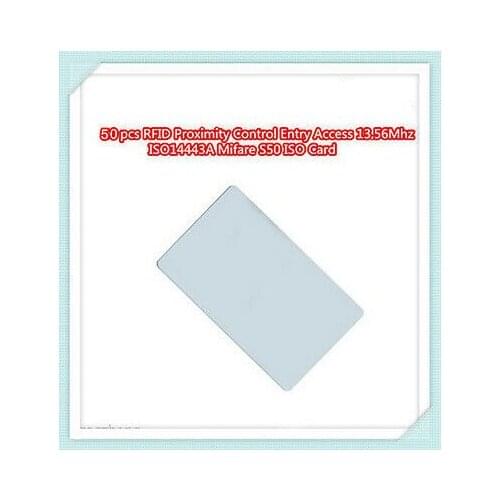 50pcs RFID Proximity Control Entry Access 13.56MHz MF S50 0.8mm IC Card