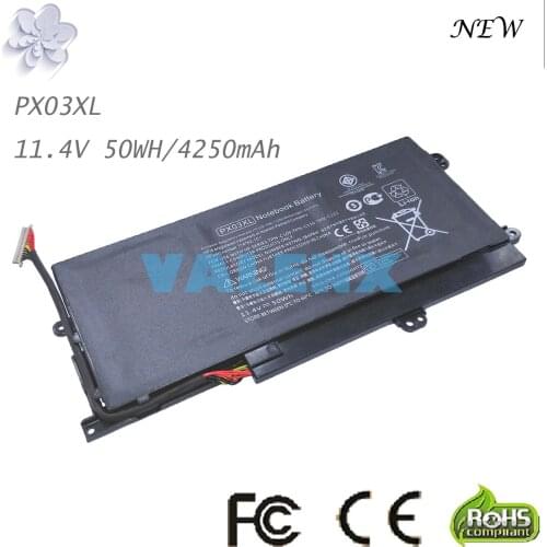 50WH 11.4V laptop battery for HP PX03XL 714762-2C1 714762-421 HSTNN-LB4P TPN-C109 TPN-C110 TPN-C111 Touchsmart M6 M6-k K002TX