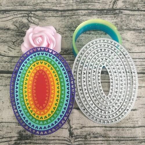 6-layer oval frame with mouse head hollowed out lace metal cutting mold, DIY scrapbooks, cards, photo albums, handmade crafts