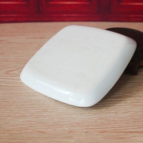 7-Well Square White Ceramic Artist Paint Palette for Watercolor Gouache Acrylic Q1JC