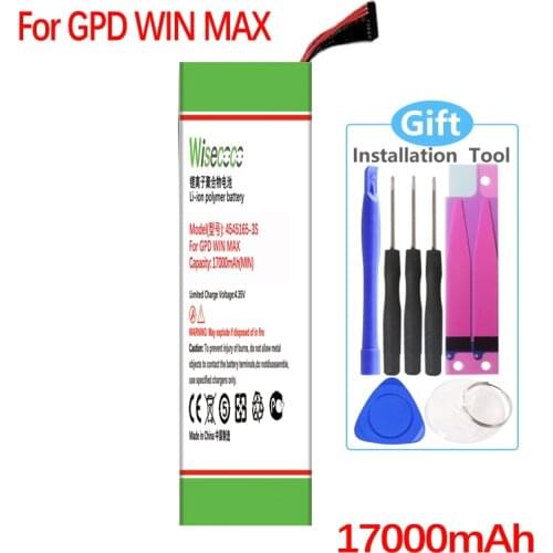 WISECOCO 17000mAh 4545165-3S Battery For GPD WIN MAX Handheld Gaming Laptop GamePad