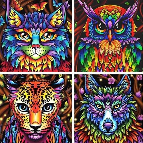 Full Square Round Diamond Painting Animal Flower Owl 5D DIY Cartoon Handmade Mosaic Set Embroidery Cross Stitch Home Decor Gift