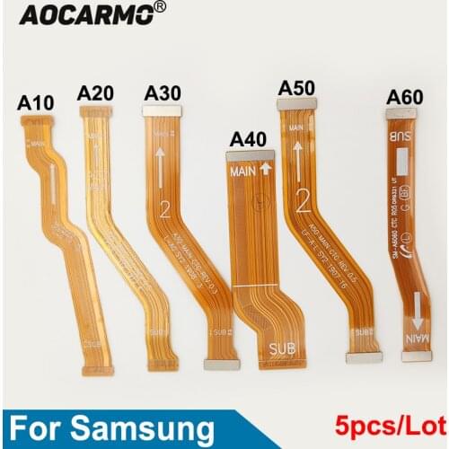 Aocarmo 5Pcs/Lot For Samsung Galaxy A10 A20 A30 A40 A50 A60 Main Board Connector Motherboard Connection Flex Cable