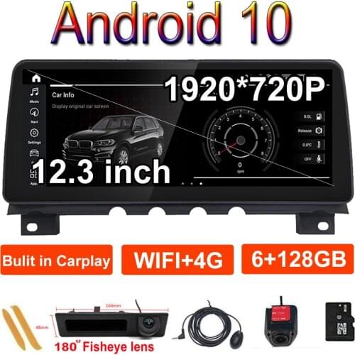 12.3 Inch 6+128G Android 10.0 For BMW 7 series F01 F02 CIC NBT System IPS Screen Car Player Navigation Multimedia Carplay + Auto