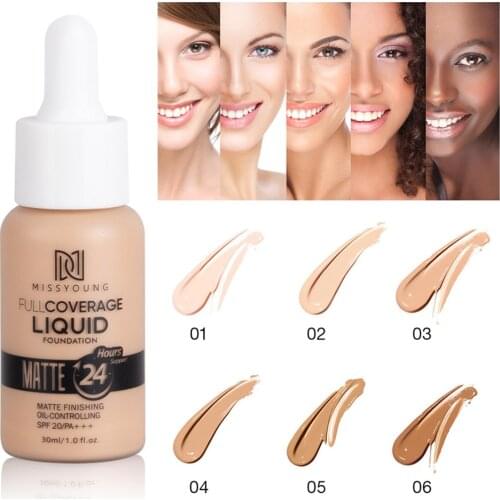 30ML Face Makeup Base Foundation Soft Matte Finishing Concealer Long Lasting Oil Control Full Coverage Make Up Liquid Foundation