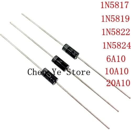 Free Shipping 100% NEW MIC 1N5817 1N5819 1N5822 1N5824 IN58 6A10 10A10 20A10 DO-41 Rectifier Diode