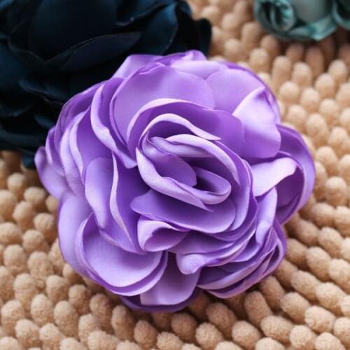 50pcs 3.5" Burned Satin Flowers,Kids Handmade Singed Flowers For ladies Wedding Dress/Hair Accessories