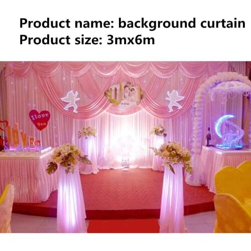 3mx6m valance decorate Wedding swags of backdrop Party Curtain tableapron swags decoration of the background free shipping