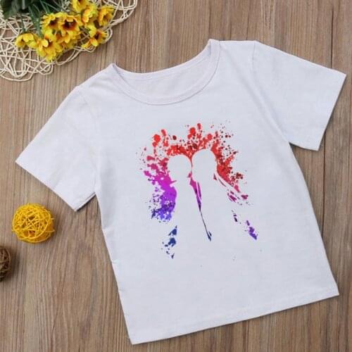 Children Fashion T-Shirt Paint Anime Harajuku Kawaii Tshirts Lovely Cartoon Print Casual T Shirt Cute Short Sleeve Tops,YKP121