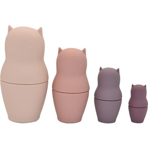 Baby Silicone Toy Intellectual Development Doll Eco-friendly Food Grade Material Educational Matryoshka Toy DIY Gift for Kid
