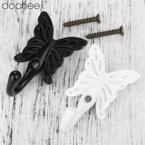 Dophee Antique Butterfly Furniture Door Hooks Bathroom Wall Hanger Towel Clothes Hat Coat Hanging Hooks Furniture Hardware