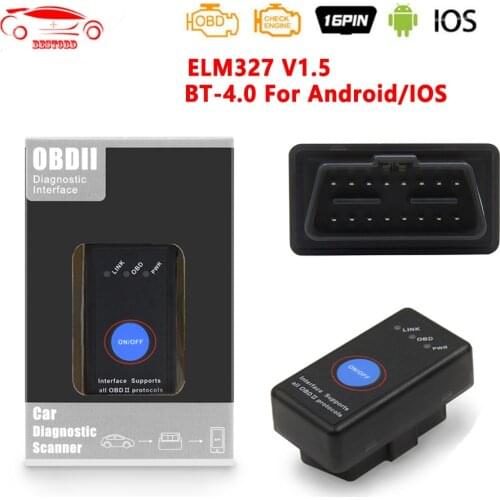 ELM327 V1.5 Bluetooth 4.0 Switch For IOS/Android/PC OBD Code Reader Tool ELM 327 V1.5 OBD2 Car Diagnostic For OBDII Protocol