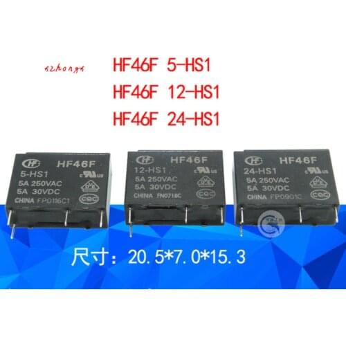 Hf46f-5-hs1hf46f-12-hs1hf46f-24-hs15v 12v24v genuine macro relay 5a4pin 1 normally open HF46F-G G5NB