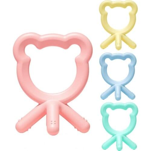 Wear-resistant Baby Teether Finger Shape Bite Resistant 3-12 Months Silicone Nibble Teether for Newborn